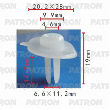 Клипса пластмассовая PATRON Acura,Honda / P37-0357