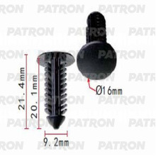 Клипса пластмассовая PATRON (черная) RENAULT / P37-0565