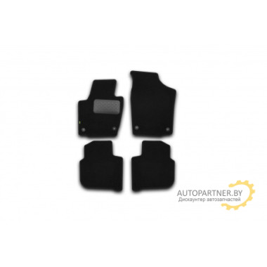 Коврики салона Klever SKODA Rapid текстильные черные 4 шт. / KVR02451701210kh