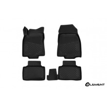 Коврики салона 3D Element RENAULT Koleos, 2017, полиуретан черные 4 шт. / ELEMENT3D4152210k
