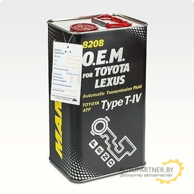 Трансмиссионное масло MANNOL 8208 ATF T-IV OEM for Toyota Lexus  4л METAL