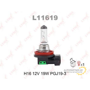 Лампа галогенная H16 12V 19W LYNXAUTO / L11619