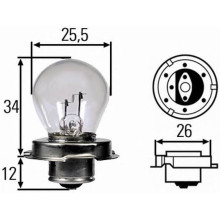 Лампа галогенная S3 12V 15W HELLA / 8GA008899121
