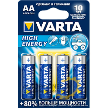 Батарейка VARTA 4шт HIGH ENERGY 4 AA 1.5V LR6 (Германия) / 04906113414