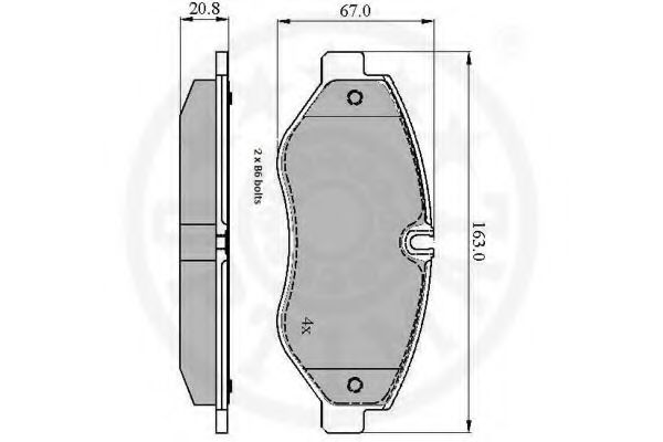 Комплект тормозных колодок, дисковый тормоз OPTIMAL 12301