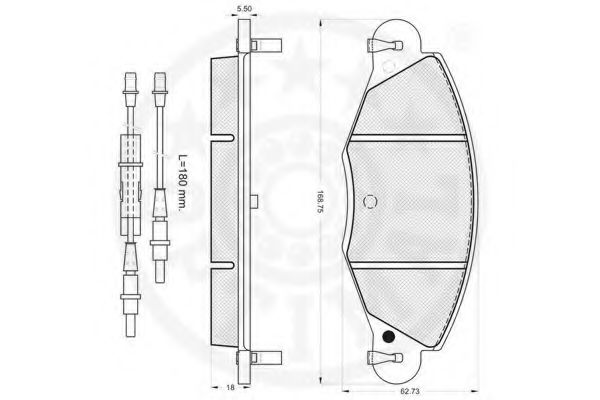 Комплект тормозных колодок, дисковый тормоз OPTIMAL 82704