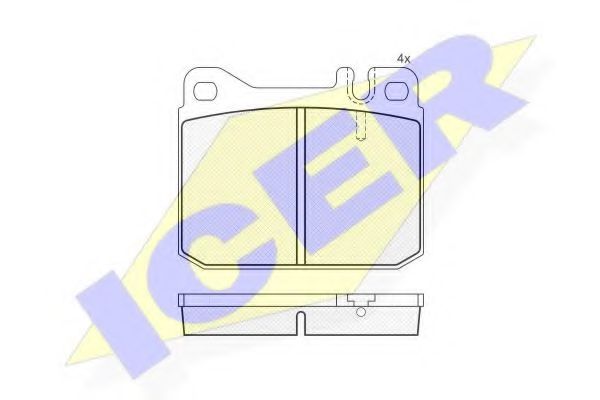 Комплект тормозных колодок, дисковый тормоз ICER 180197