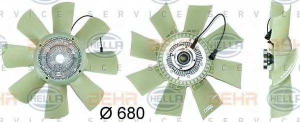 Вентилятор, охлаждение двигателя HELLA 8MV 376 730-131
