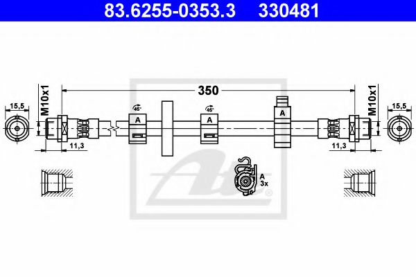 Тормозной шланг ATE 83.6255-0353.3