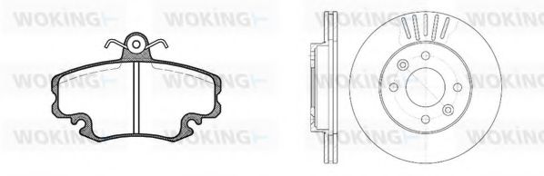 Комплект тормозов, дисковый тормозной механизм WOKING 80413.05