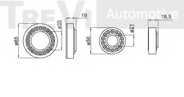 Комплект подшипника ступицы колеса TREVI AUTOMOTIVE WB1258