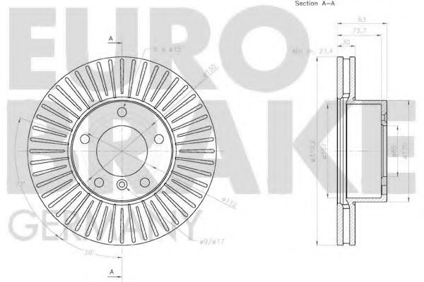 Тормозной диск EUROBRAKE 58152033121