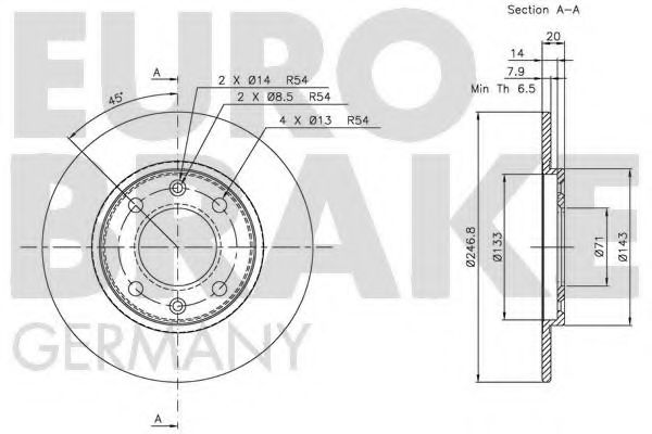 Тормозной диск EUROBRAKE 5815203718