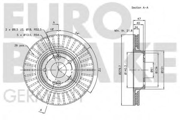 Тормозной диск EUROBRAKE 5815203930