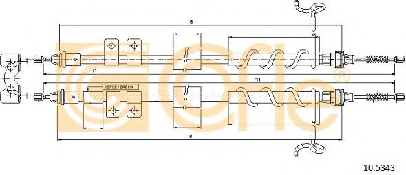Трос, стояночная тормозная система COFLE 10.5343