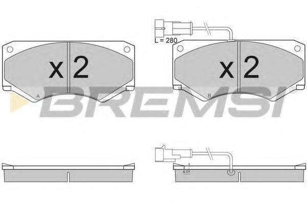 Комплект тормозных колодок, дисковый тормоз BREMSI BP2948