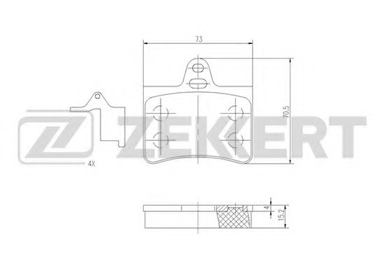 Комплект тормозных колодок, дисковый тормоз ZEKKERT BS-1020