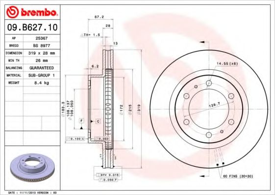 BREMBO 09.B627.10